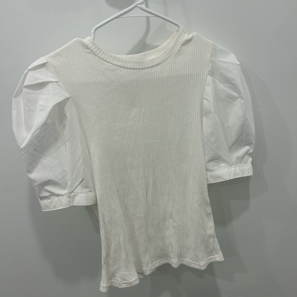 SHEIN White Puff Sleeve Blouse